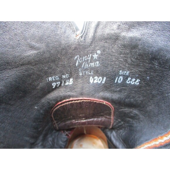 Tony Lama Cowboy Boots Men 10 EEE 3E Brown Leather Western Work Wear - Picture 10 of 13